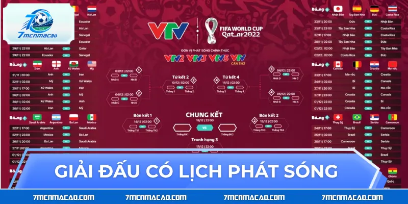 Lịch phát sóng Những giải đấu có lịch phát sóng trên hệ thống
