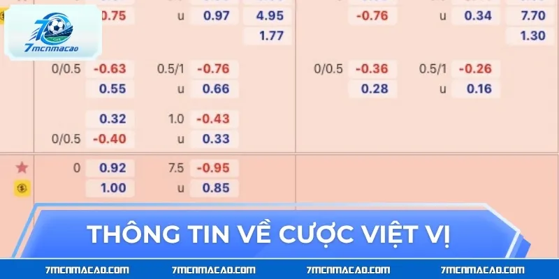 Thông tin sơ lược về cược việt vị